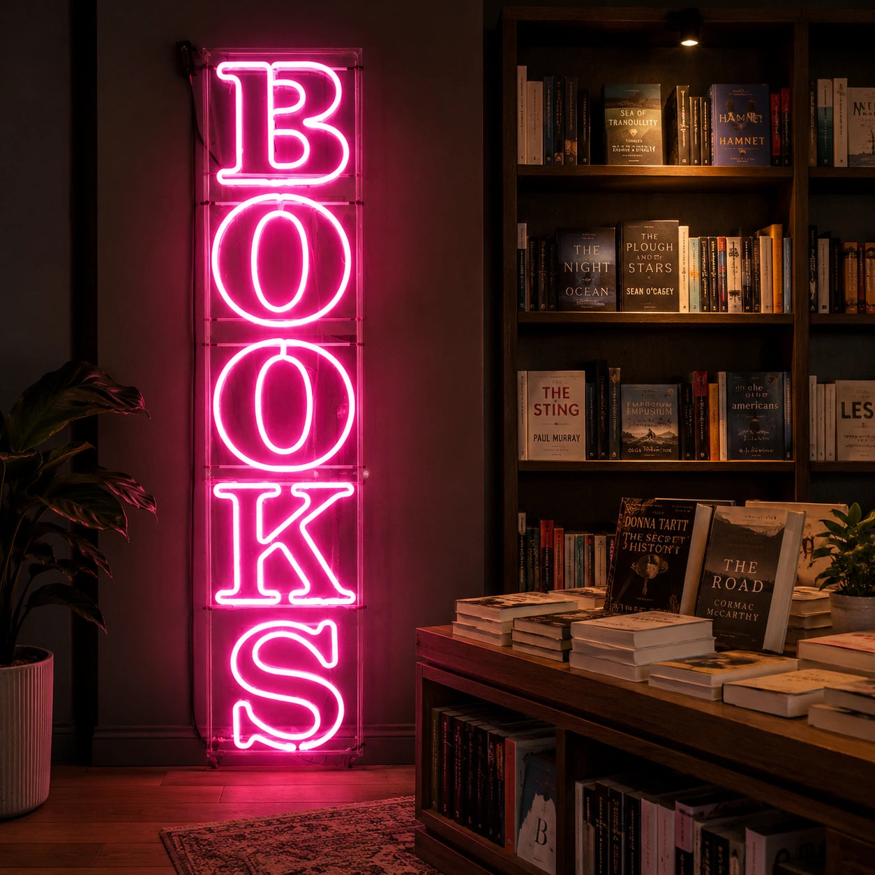 Books LED Neon Sign Home Wall Art - 03 Real Lifestyle Scene