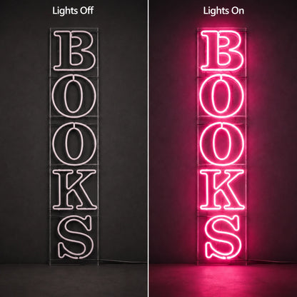 Books LED Neon Sign Home Wall Art - 06 Day Night Comparison