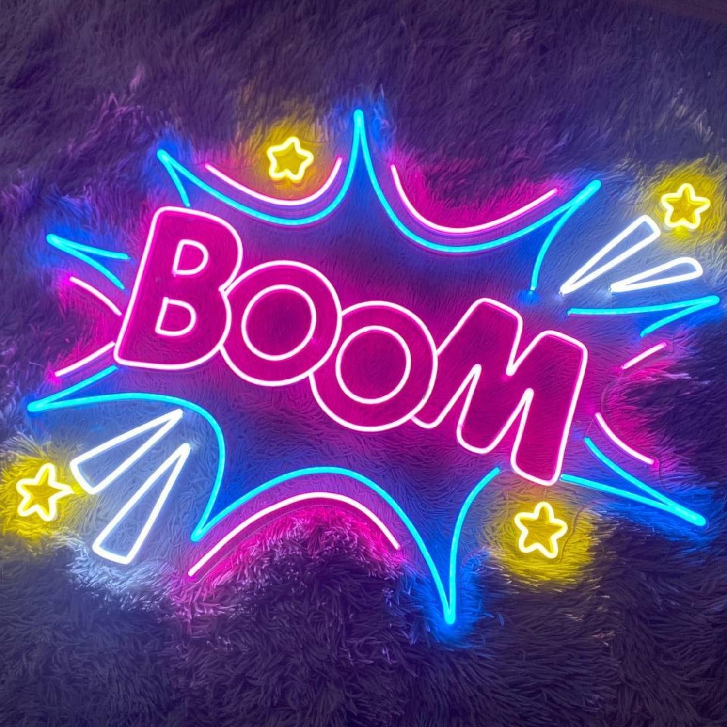 Boom Multicolor Explosion Led Neon Sign For Indoor Party Room Decor | Shineneon
