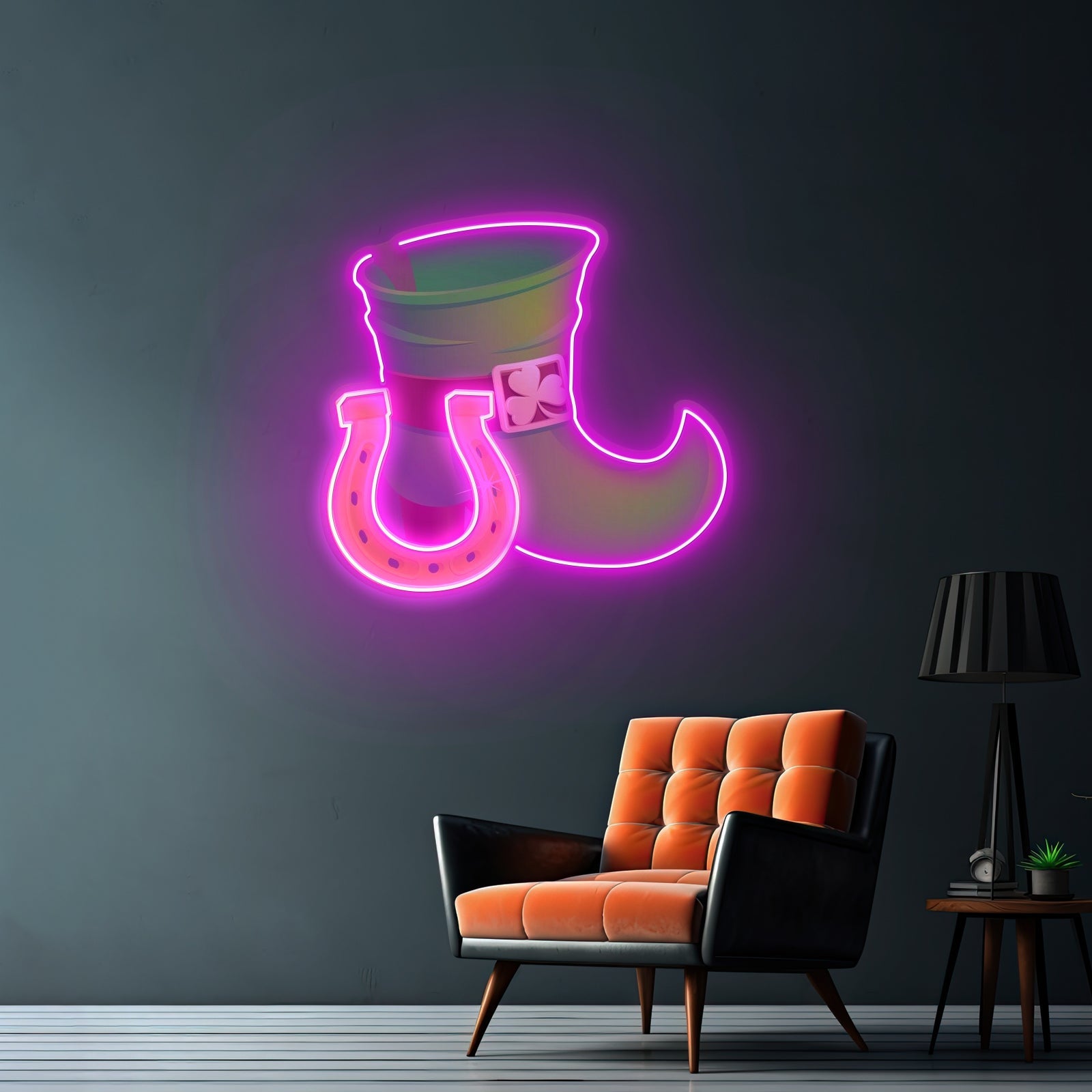 Boot And Horsehoe Neon Sign Saint Patrick Day Led Neon Signs - Shineneon
