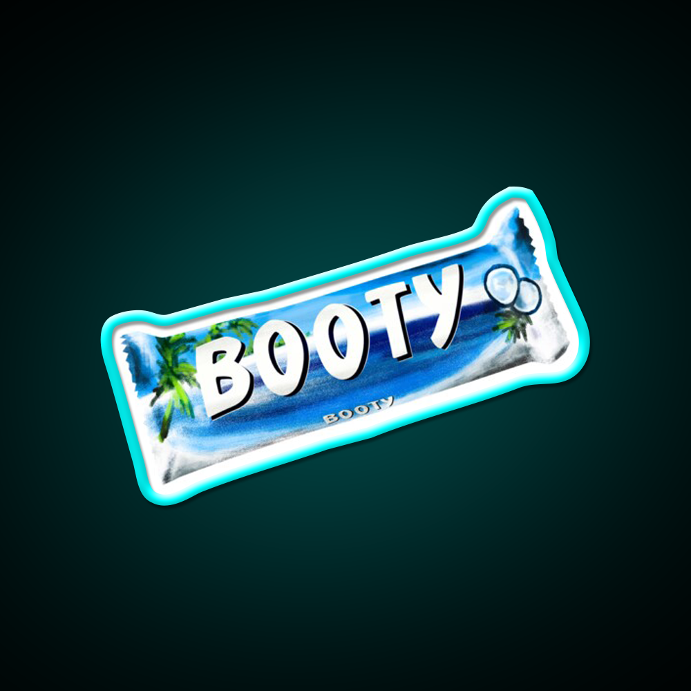 Booty Bounty Chocolate Bar Man Cave Bar Led Neon Sign Rgb Color - Size and dimension reference