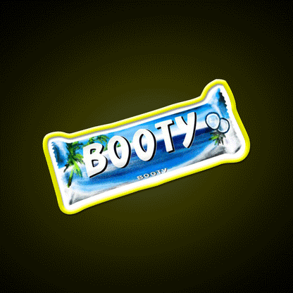 Booty Bounty Chocolate Bar Man Cave Bar Led Neon Sign Rgb Color - Custom LED neon sign front view