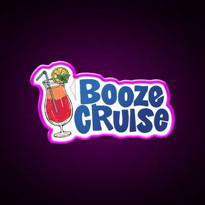 Booze Cruise Cocktail Drink Cocktail Bar Decor Led Neon Sign Rgb Color - Shineneon