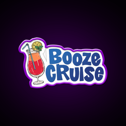 Booze Cruise Cocktail Drink Cocktail Bar Decor Led Neon Sign Rgb Color - Shineneon
