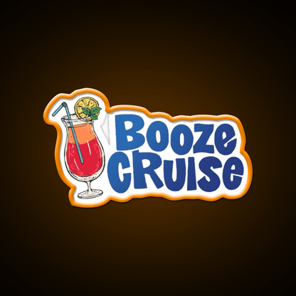 Booze Cruise Cocktail Drink Cocktail Bar Decor Led Neon Sign Rgb Color - Shineneon