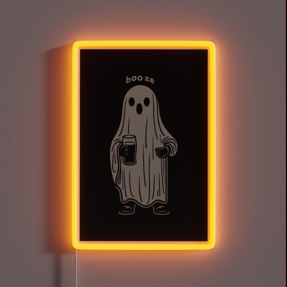 Booze Funny Halloween Ghost Rgb Led Neon Sign