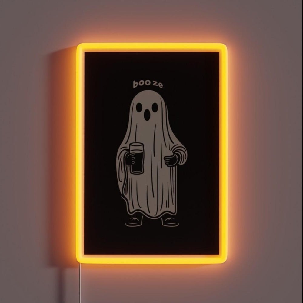 Booze Funny Halloween Ghost Rgb Led Neon Sign - Shineneon