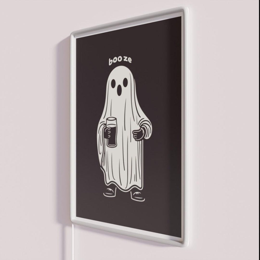 Booze Funny Halloween Ghost Rgb Led Neon Sign