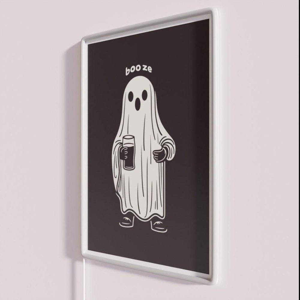 Booze Funny Halloween Ghost Rgb Led Neon Sign - Shineneon