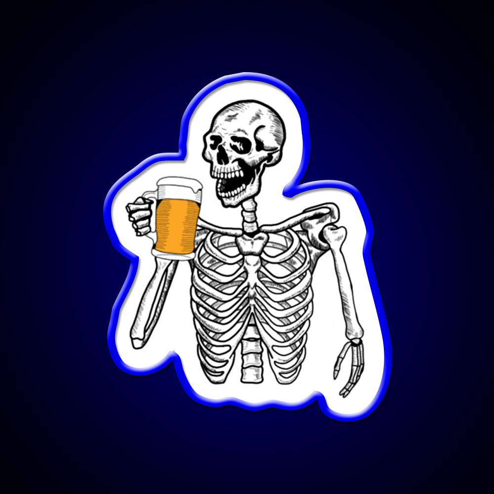 Boozy Skeleton Whiskey Drink Bar Led Neon Sign Rgb Color