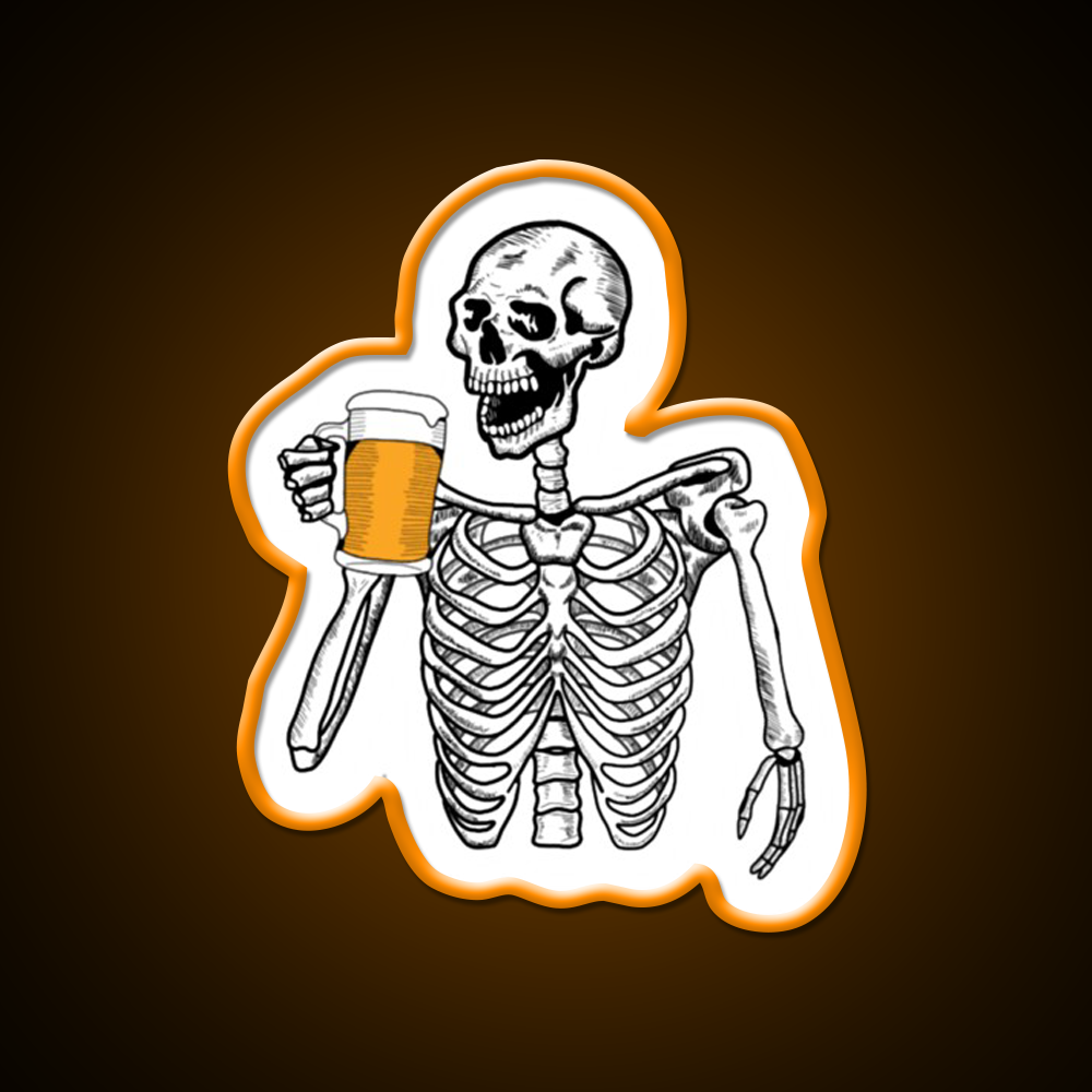 Boozy Skeleton Whiskey Drink Bar Led Neon Sign Rgb Color