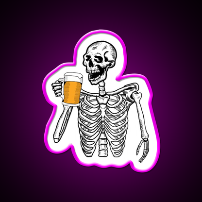 Boozy Skeleton Whiskey Drink Bar Led Neon Sign Rgb Color