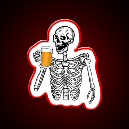 Boozy Skeleton Whiskey Drink Bar Led Neon Sign Rgb Color - Shineneon