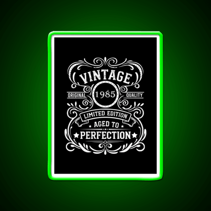 Born In 1985 Vintage 40Th Birthday Themed Whiskey Drink Bar Led Neon Sign Rgb Color - Shineneon