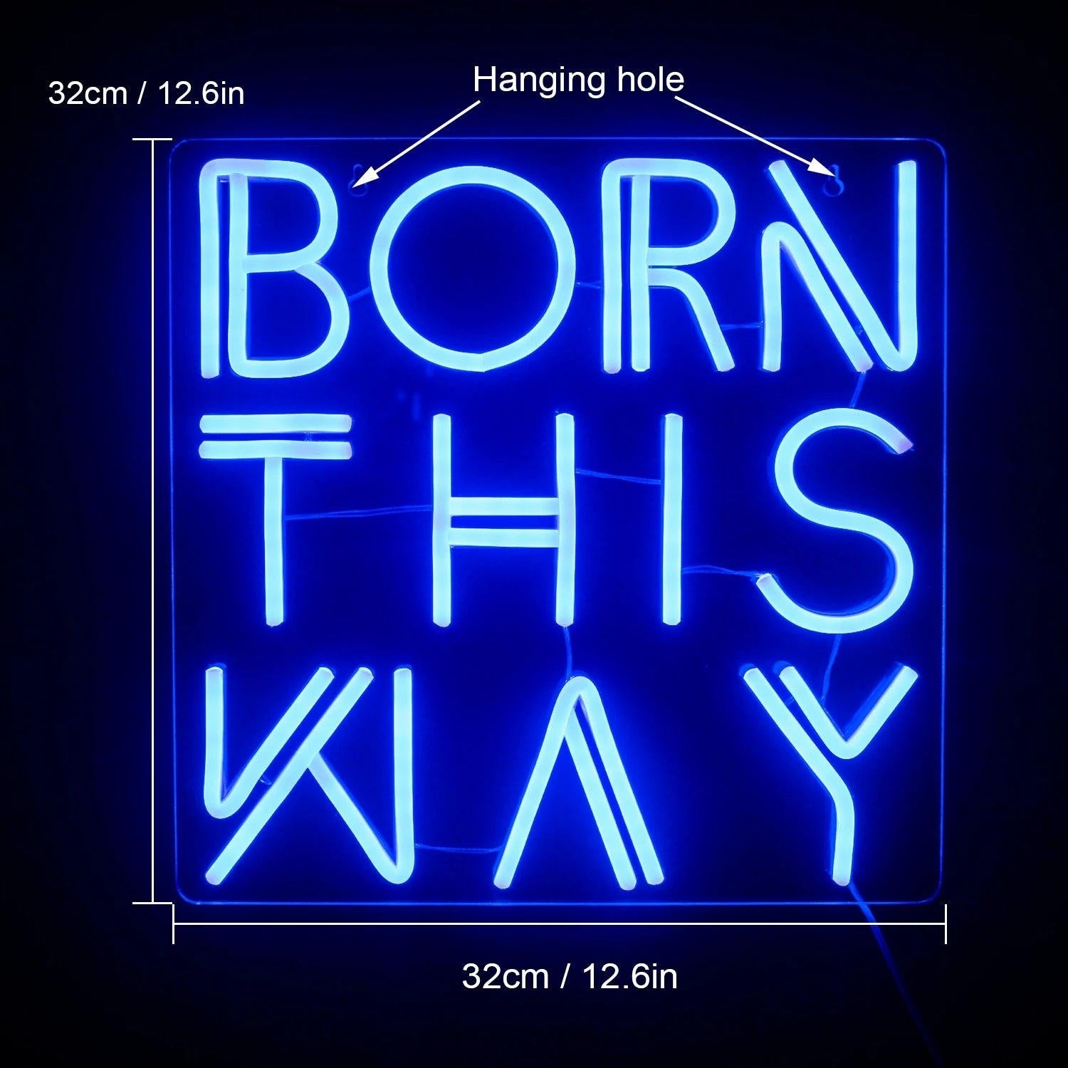 Born This Way Blue White Led Neon Sign For Bedroom Studio Party Decor | Shineneon