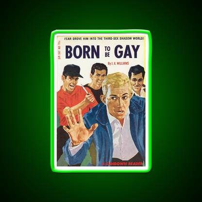 Born To Be Vintage Pulp Magazine Cover Gym Fitness Led Neon Sign Rgb Color - LED neon sign view 8