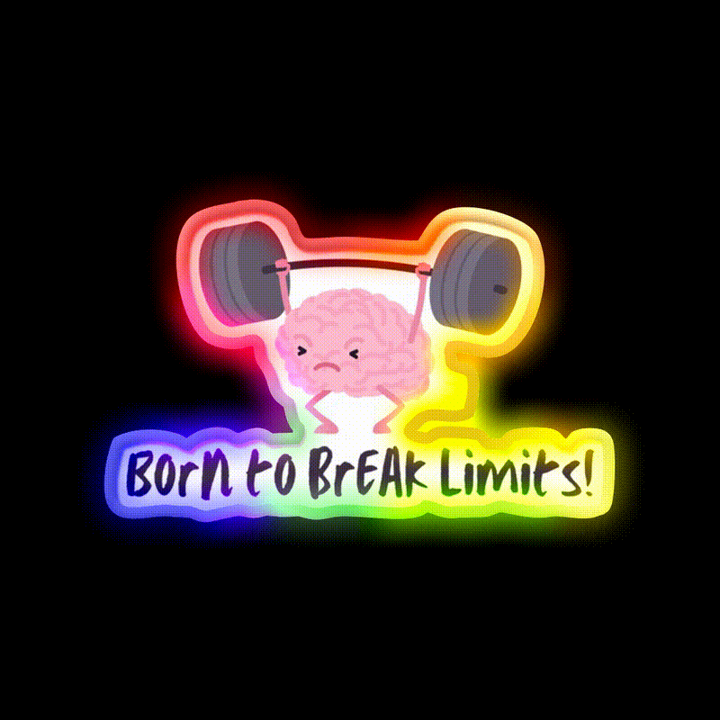 Born To Break Limits Man Cave Bar Led Neon Sign Rgb Color - LED neon sign close-up detail