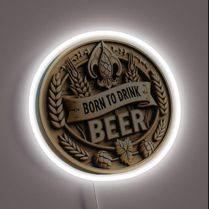 Born To Drink Beer Born Rgb Led Neon Sign Bar Wall Decor - Shineneon