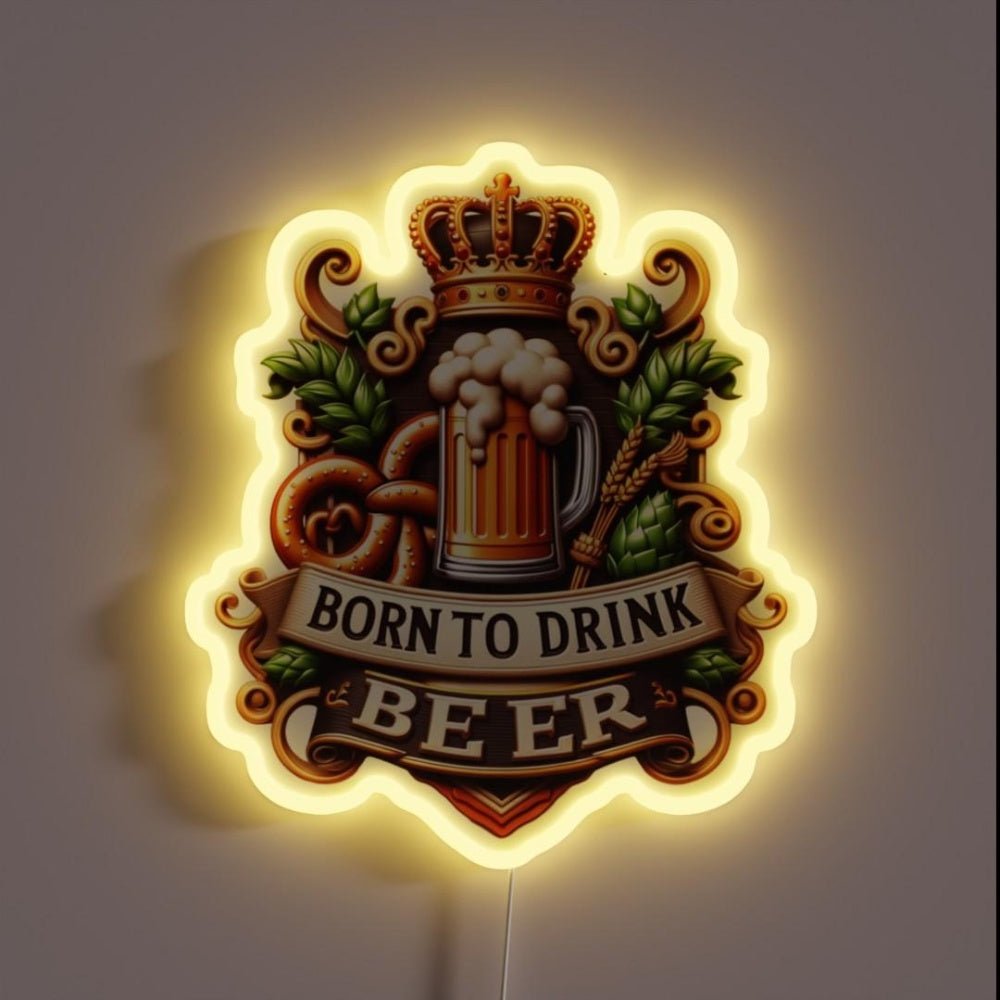 Born To Drink Beer Born Rgb Led Neon Sign Restaurant Wall Art - Shineneon