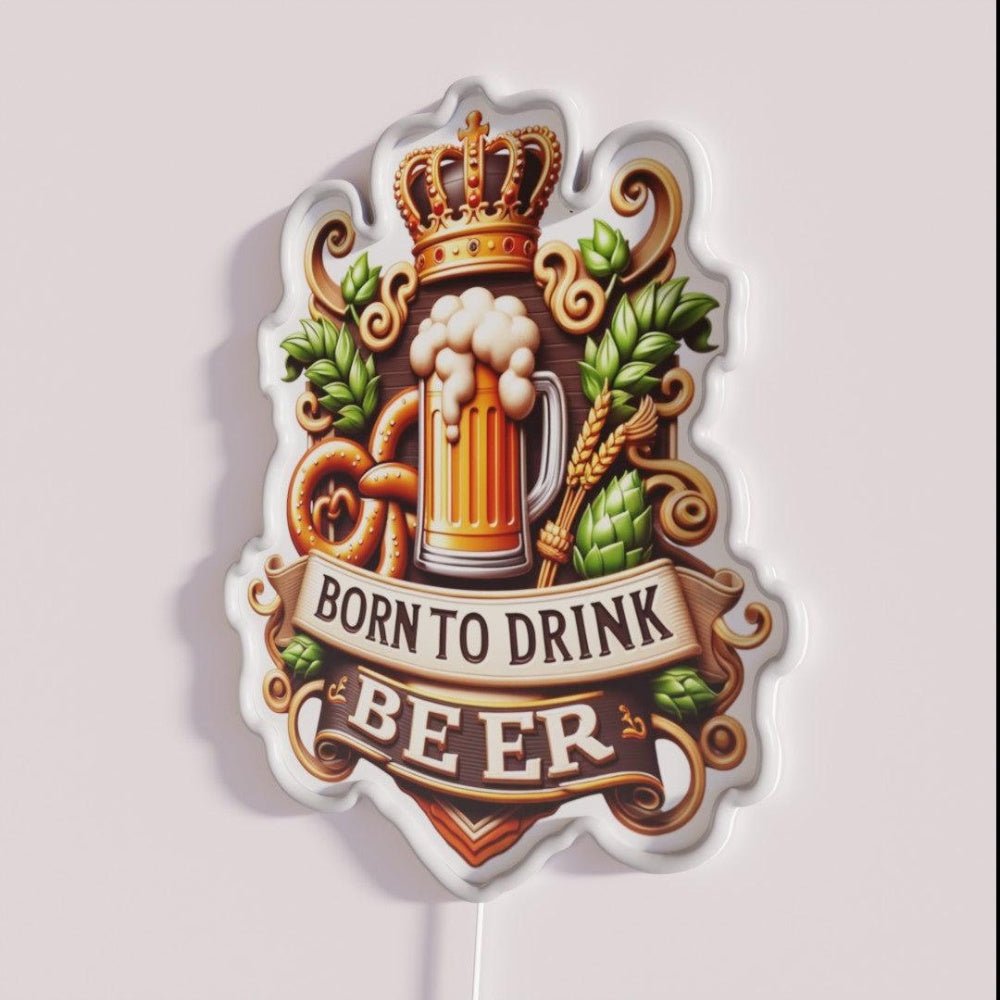 Born To Drink Beer Born Rgb Led Neon Sign Restaurant Wall Art - Shineneon