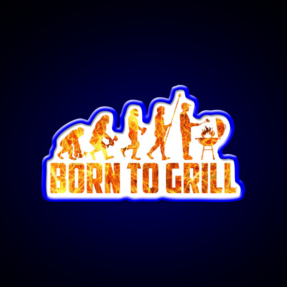 Born To Grill Barbecue Chef Man Cave Bar Led Neon Sign Rgb Color - LED neon sign view 5