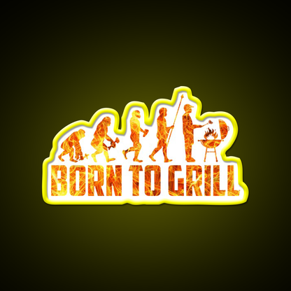 Born To Grill Barbecue Chef Man Cave Bar Led Neon Sign Rgb Color - LED neon sign view 7