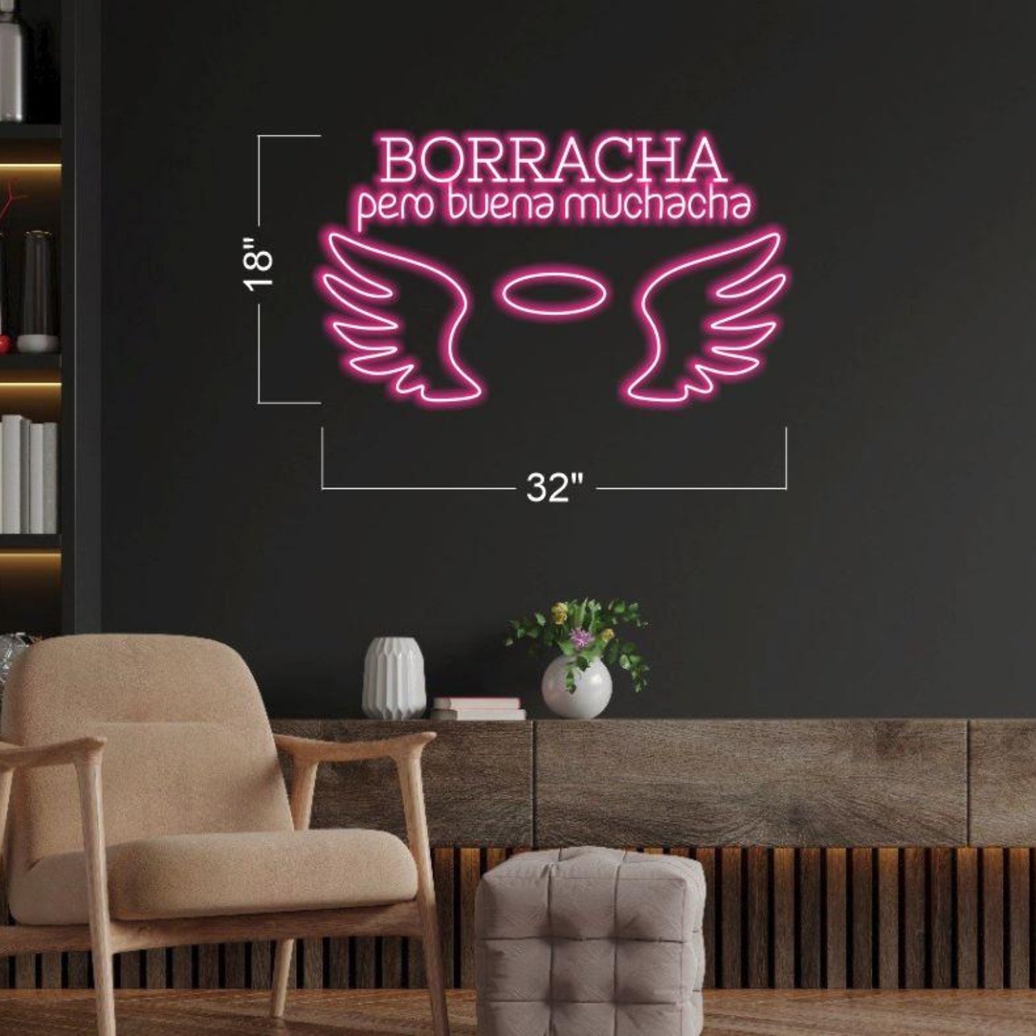 Borracha Wings Angel Led Neon Sign For Home Decor | Shineneon