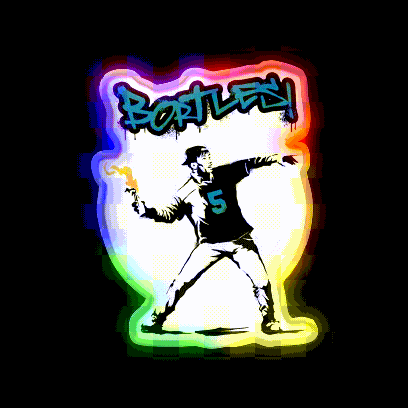 Bortles Cocktail Bar Decor Led Neon Sign Rgb Color - LED neon sign close-up detail