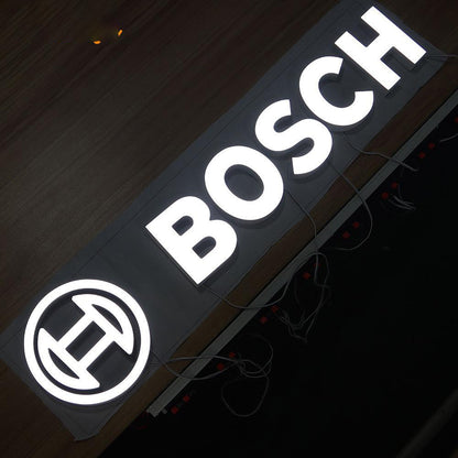 Bosch With Logo 3D Frontlit Letters Metal Led Sign