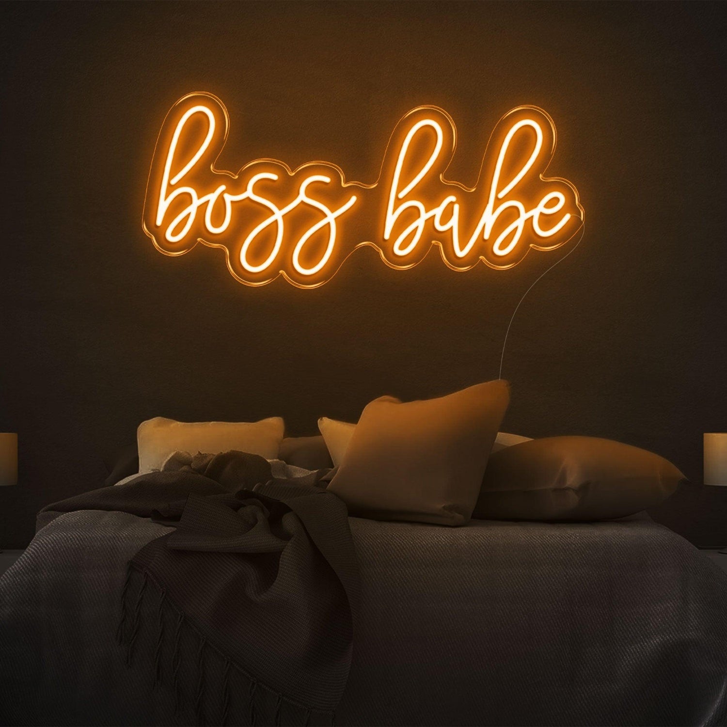 Boss Babe Amber Glow Led Neon Sign For Bedroom Wall Decor | Shineneon