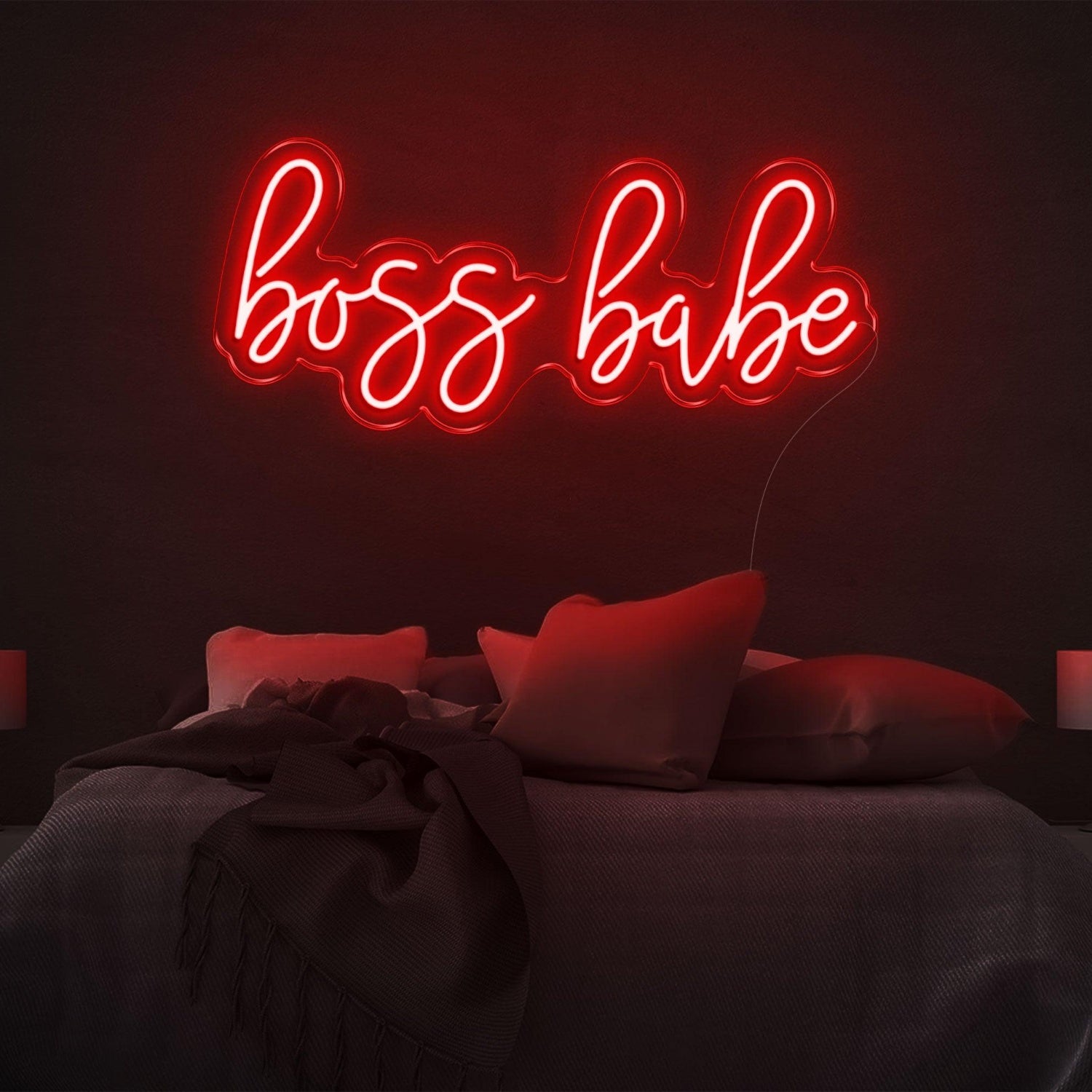 Boss Babe Amber Glow Led Neon Sign For Bedroom Wall Decor | Shineneon