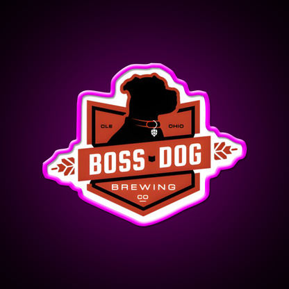 Boss Dog Brewery Beer Bar Decor Led Neon Sign Rgb Color - Neon sign mounted on wall in room