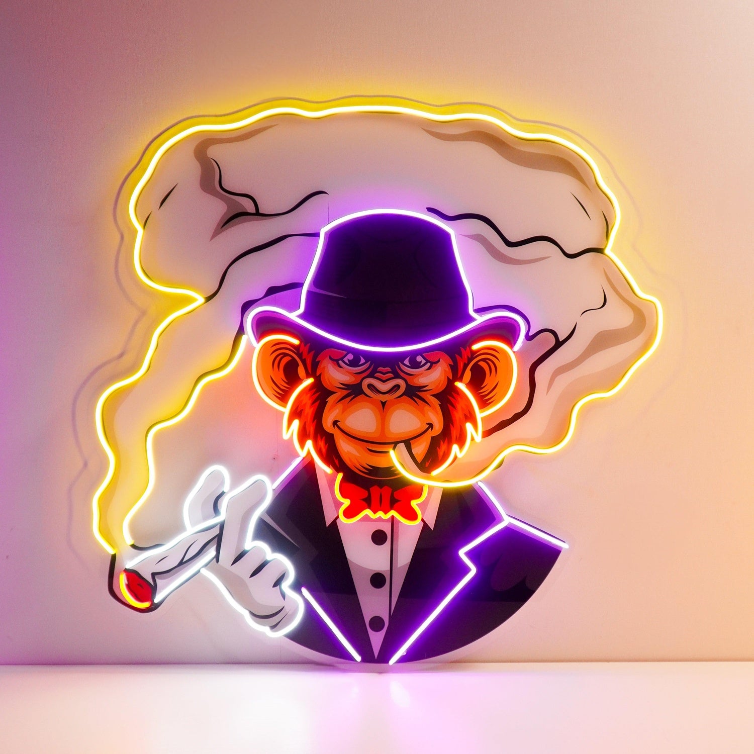 Boss Monkey Blue Purple Pop Art Uv Printed Led Neon Sign For Home Office Decor | Shineneon