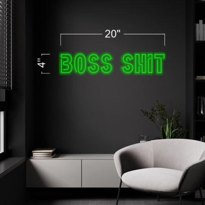 Boss Shit Green Led Neon Sign For Palace Indoor Wall Decor | Shineneon