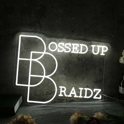 Bossed Up Braidz White Neon Sign | Shineneon