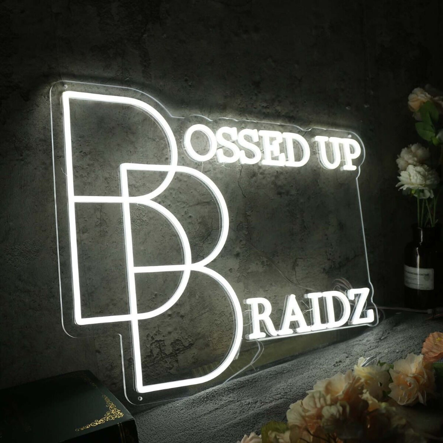 Bossed Up Braidz White Neon Sign | Shineneon