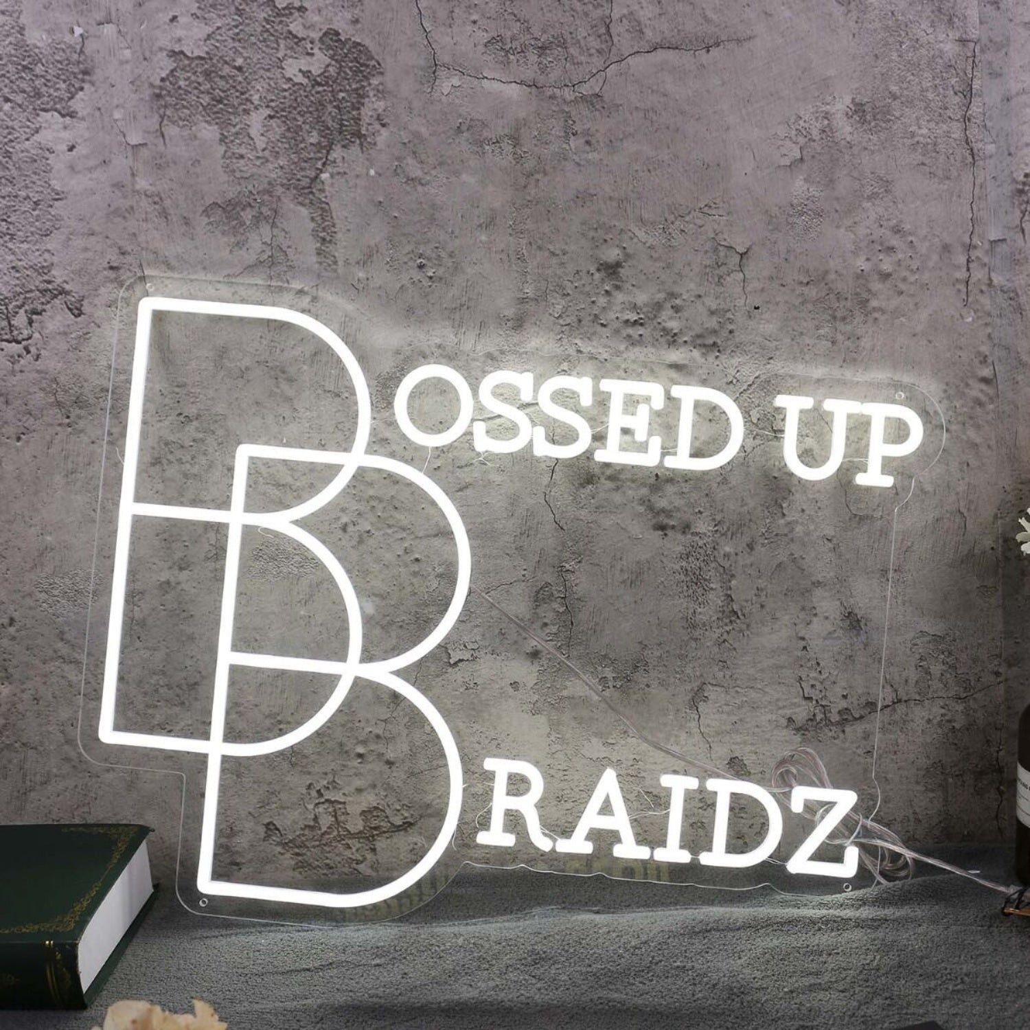 Bossed Up Braidz White Neon Sign | Shineneon
