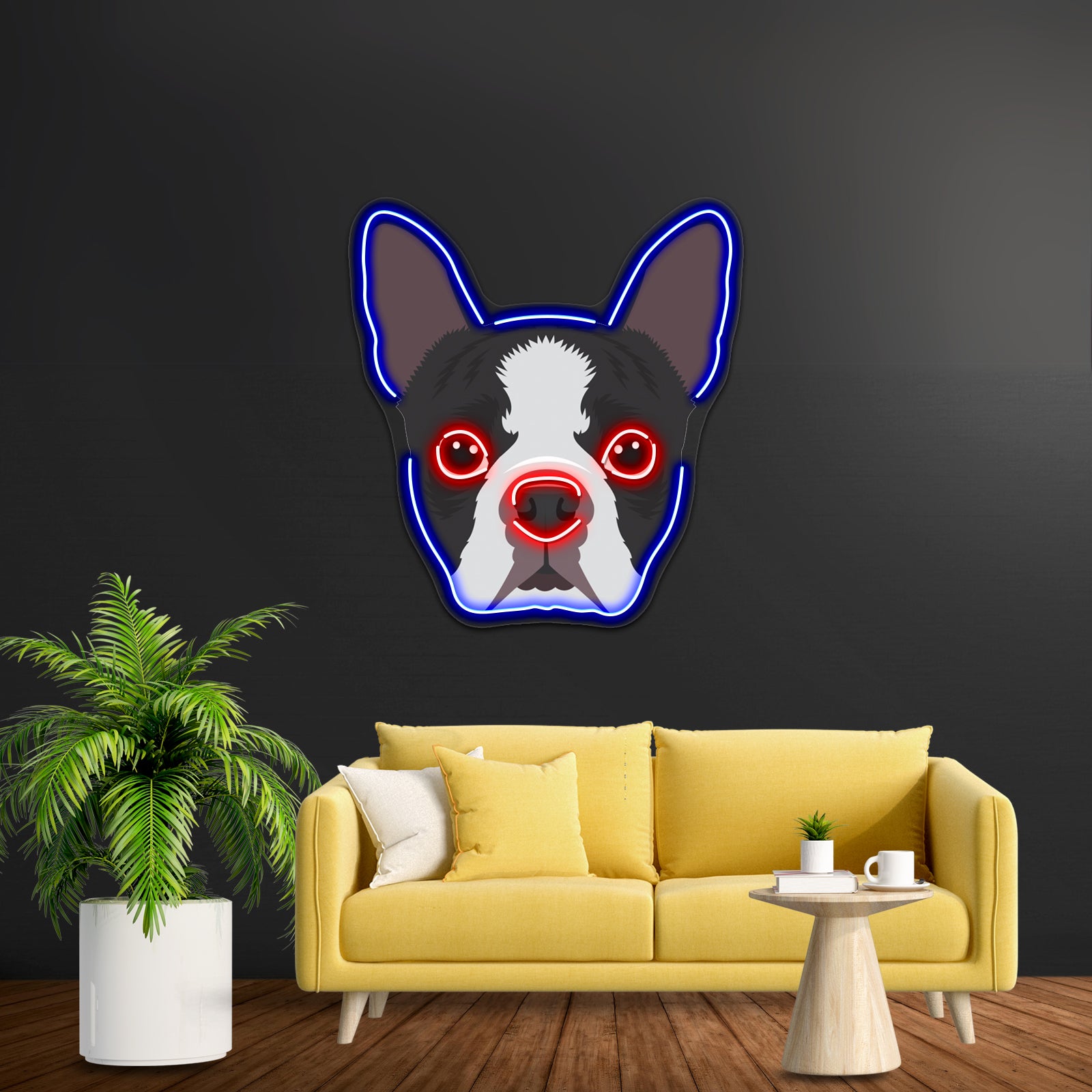 Boston Terrier Artwork Led Neon Sign