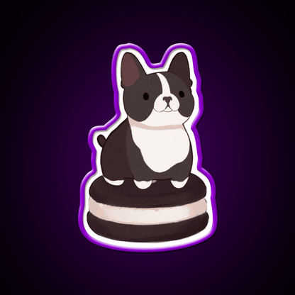Boston Terrier Whoopie Pie Snack Food Led Neon Sign Rgb Color - Shineneon