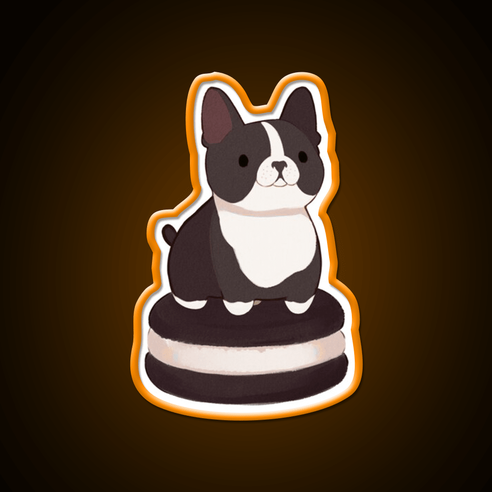 Boston Terrier Whoopie Pie Snack Food Led Neon Sign Rgb Color - Shineneon