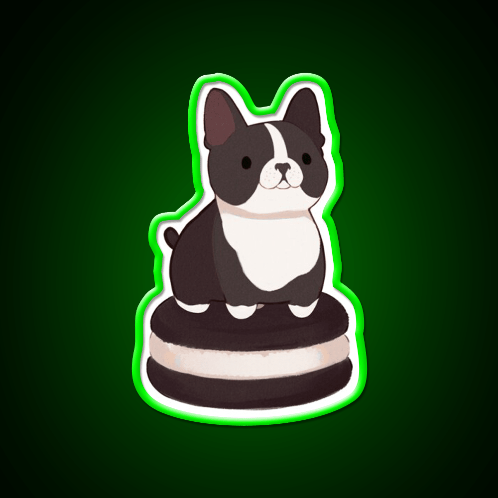Boston Terrier Whoopie Pie Snack Food Led Neon Sign Rgb Color - Shineneon
