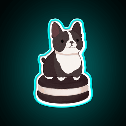 Boston Terrier Whoopie Pie Snack Food Led Neon Sign Rgb Color - Shineneon