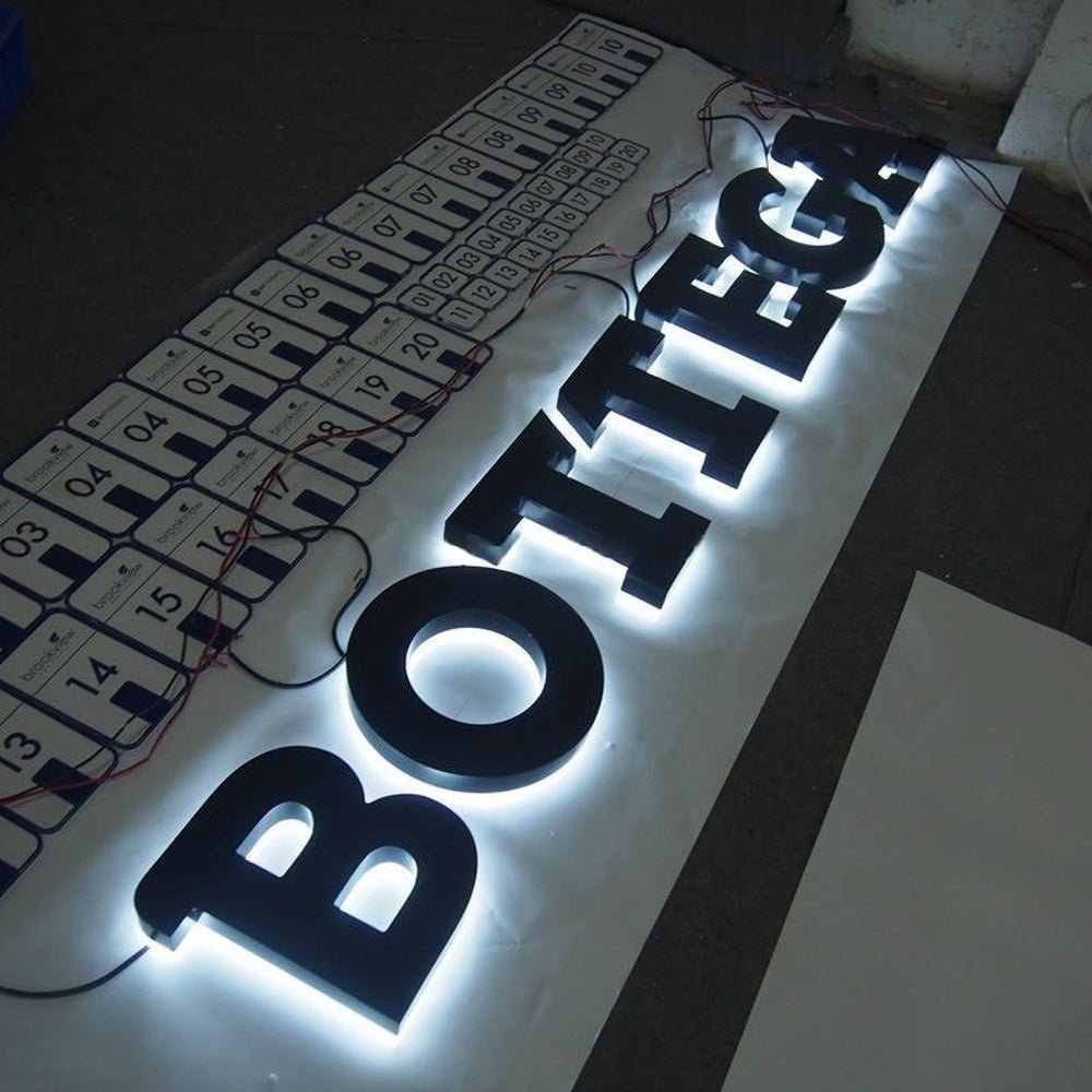 Bottega 3D Backlit Letters Business Metal Led Sign - Shineneon