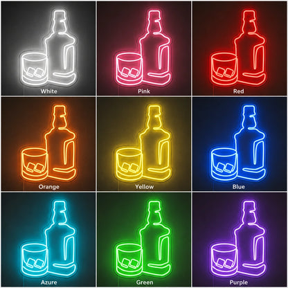 Bottle And Tumbler Neon Sign LED Neon Sign color grid