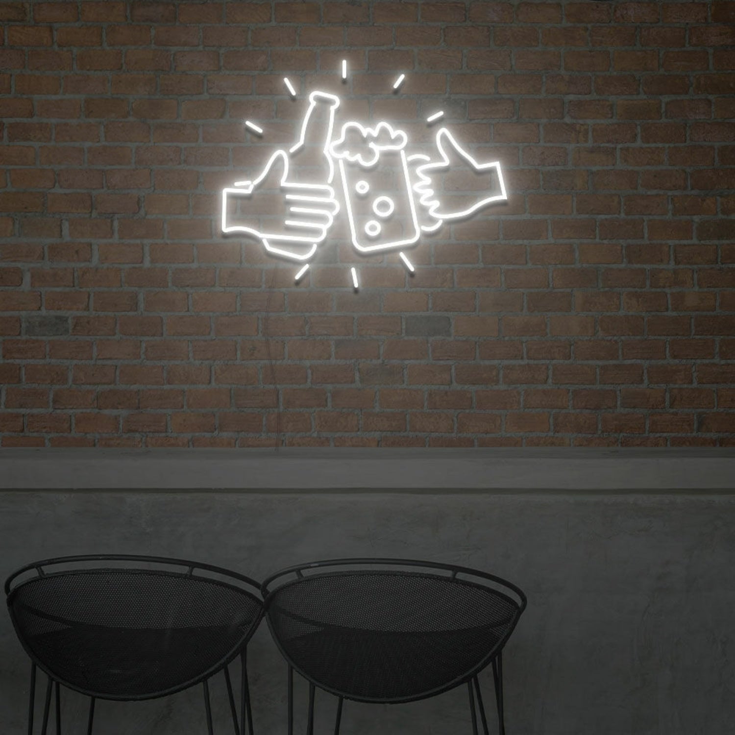 Bottle Beer And Glass Beer For Bar Neon Light Signs For Wedding Bar Party | Shineneon