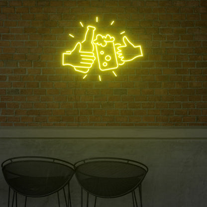 Bottle Beer And Glass Beer For Bar Neon Light Signs For Wedding Bar Party | Shineneon