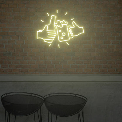 Bottle Beer And Glass Beer For Bar Neon Light Signs For Wedding Bar Party | Shineneon