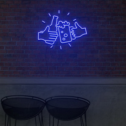 Bottle Beer And Glass Beer For Bar Neon Light Signs For Wedding Bar Party | Shineneon