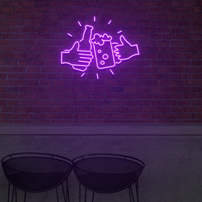 Bottle Beer And Glass Beer For Bar Neon Light Signs For Wedding Bar Party | Shineneon