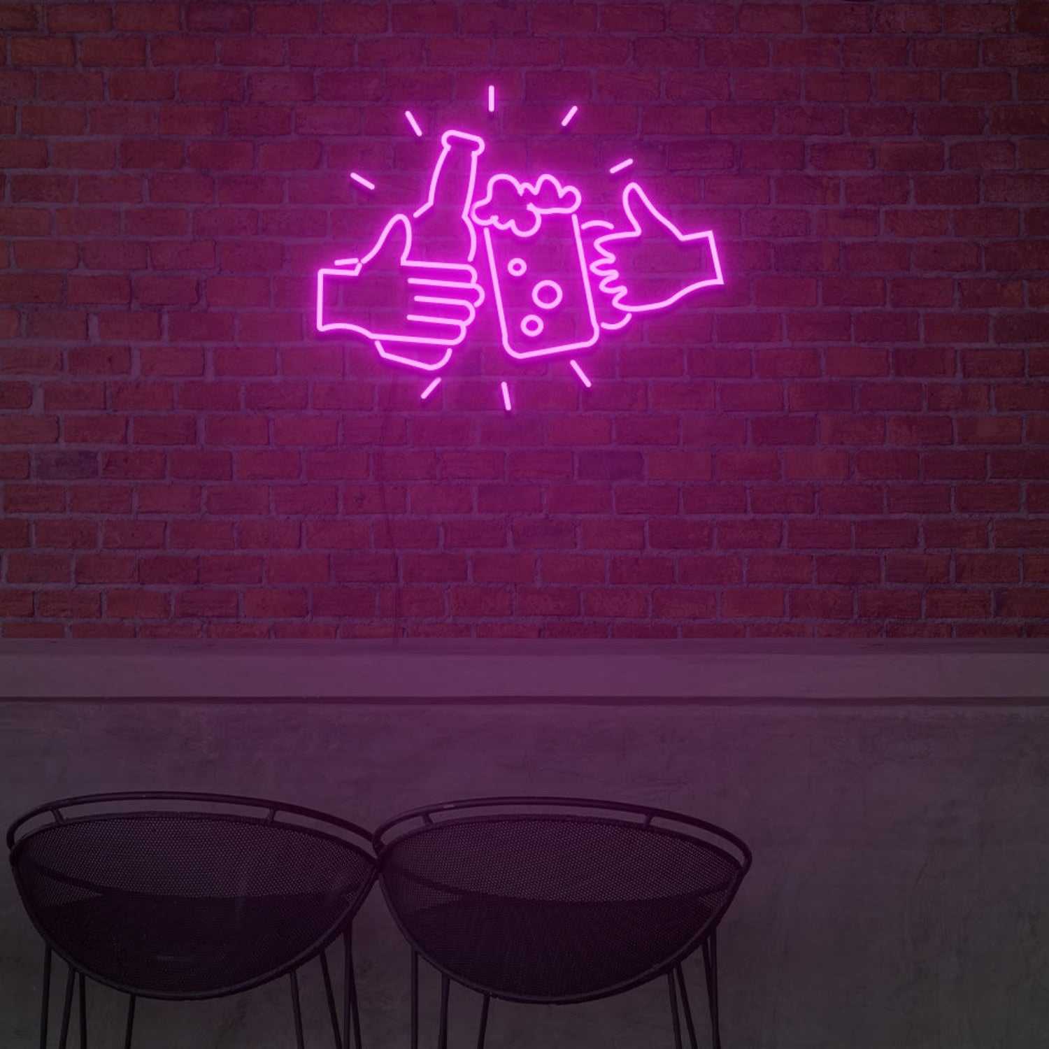 Bottle Beer And Glass Beer For Bar Neon Light Signs For Wedding Bar Party | Shineneon